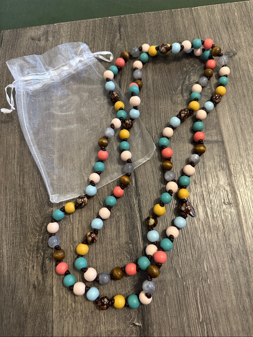 Multi-Color Beaded Long Necklace